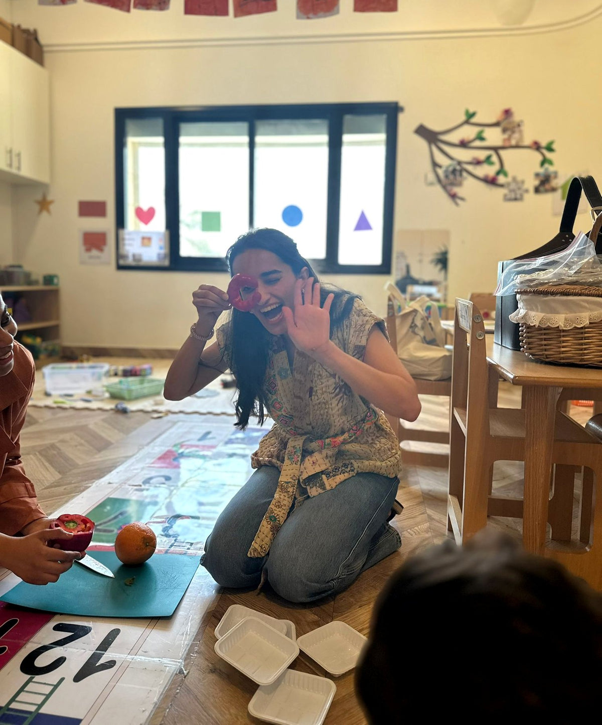 Hands on food exploration with children, LEAP Preschool, April 2024