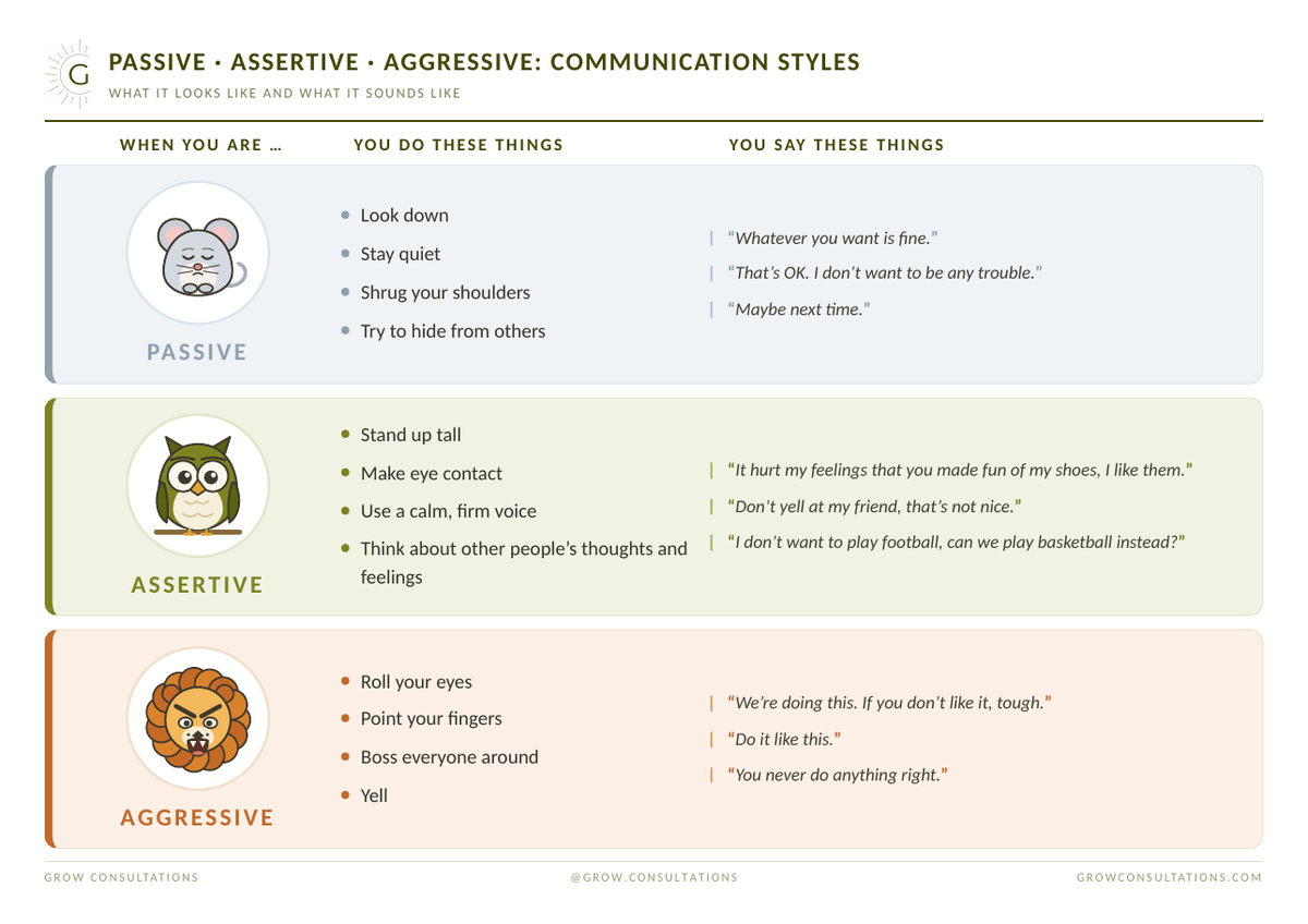 Passive, Assertive, Aggressive: Communication Styles